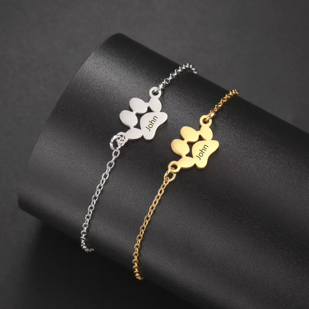Bracciale Zampa Personalizzato col Nome del Tuo Pet