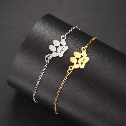 Bracciale Zampa Personalizzato col Nome del Tuo Pet