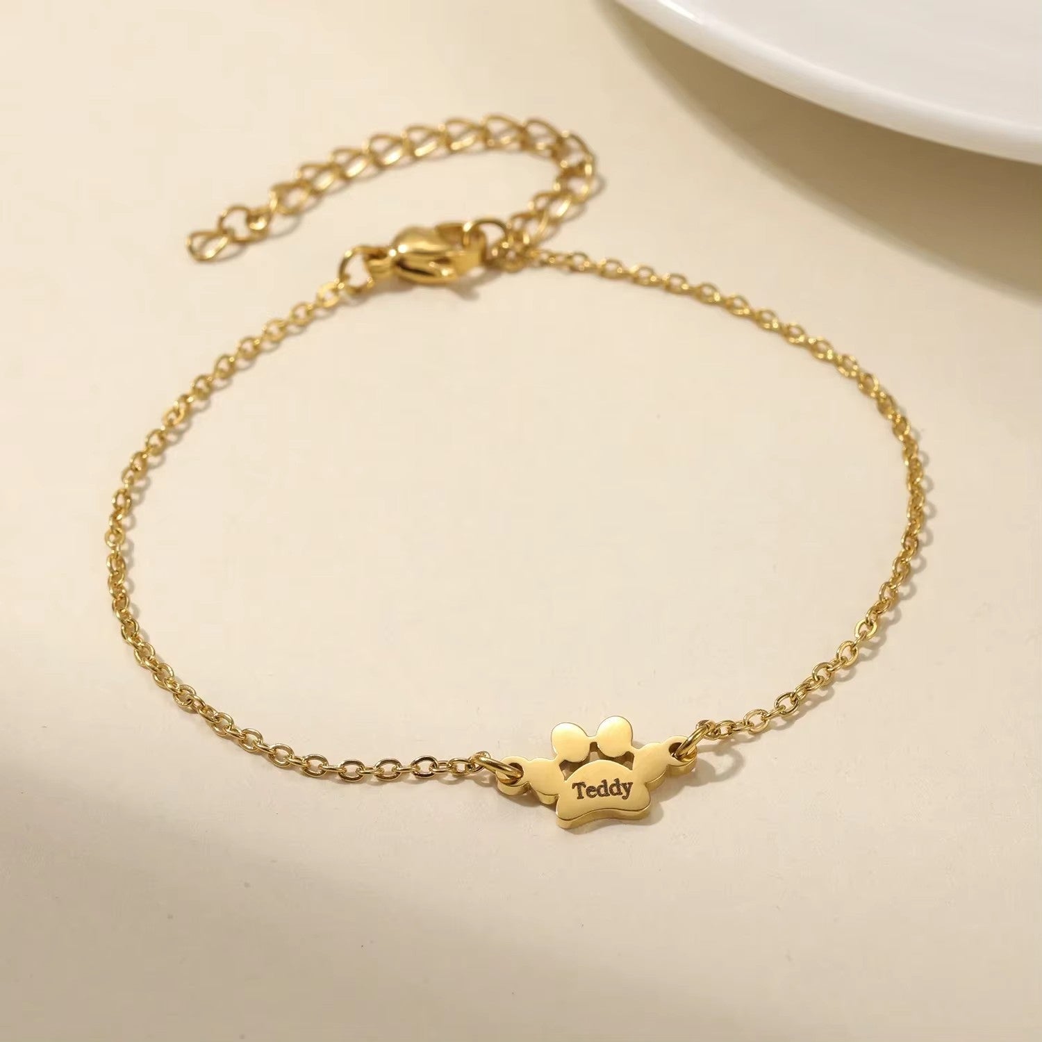 Bracciale Zampa Personalizzato col Nome del Tuo Pet