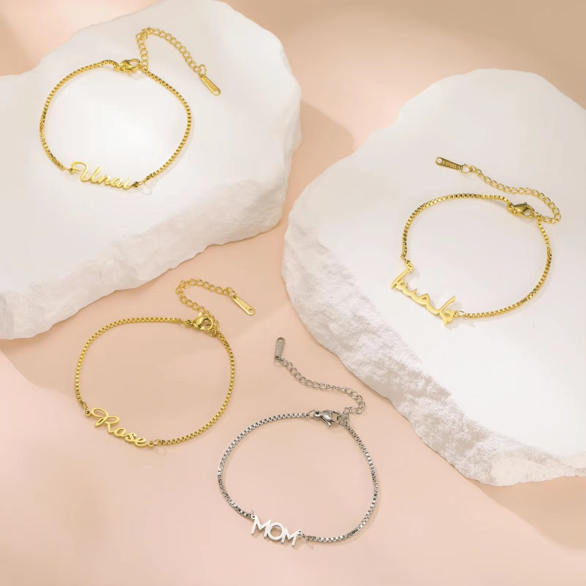 Bracciale con Nome Personalizzato – Corsivo Oro o Argento