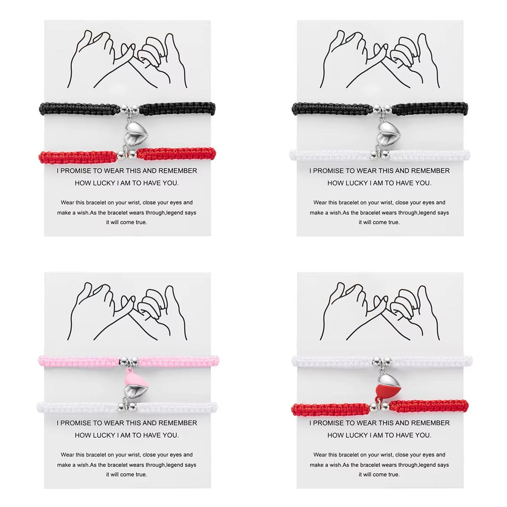 Bracciali di Coppia con Cuori Magnetici – Set di 2