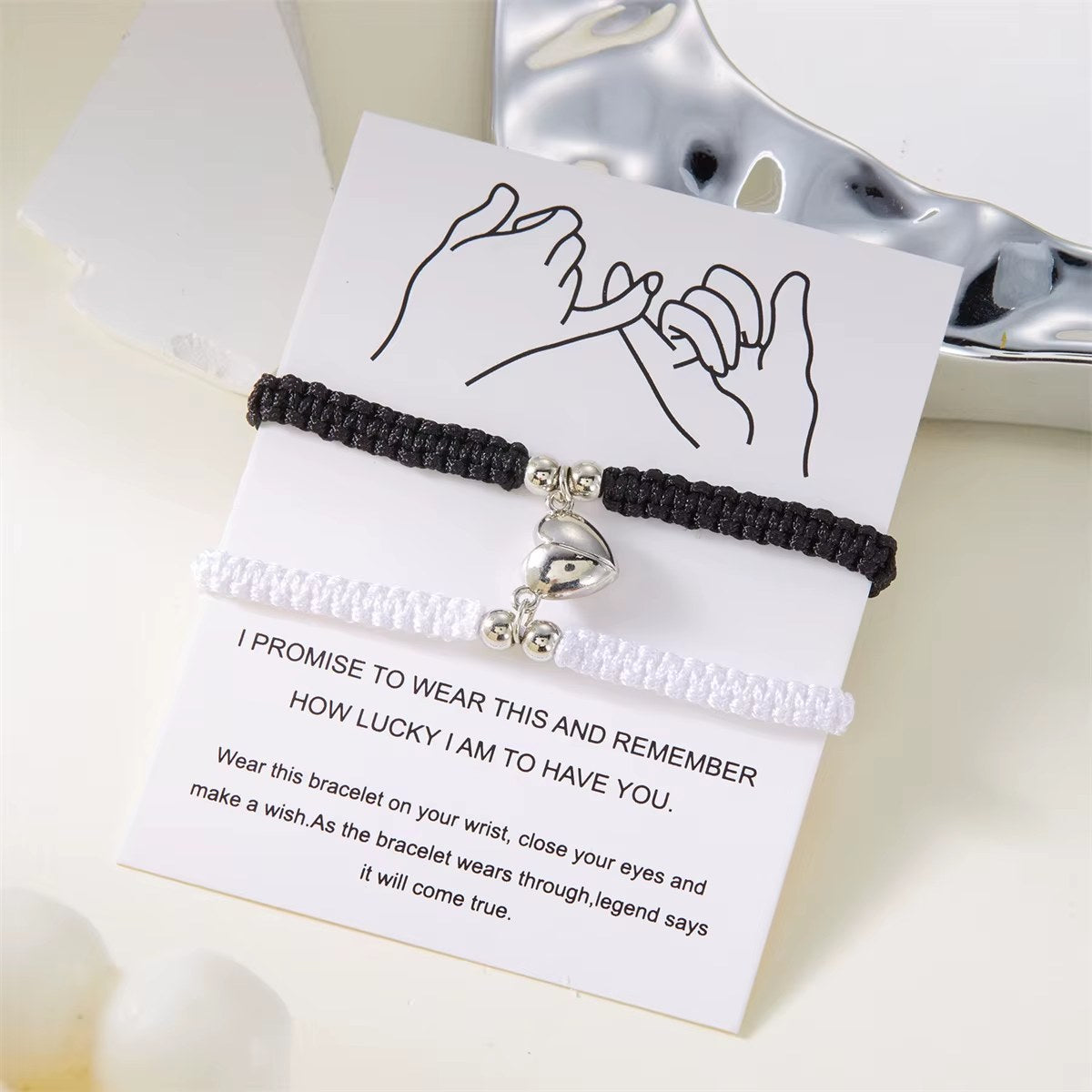 Bracciali di Coppia con Cuori Magnetici – Set di 2