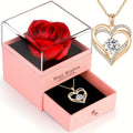 Rosa Eterna con Collana Cuore – Cofanetto Regalo